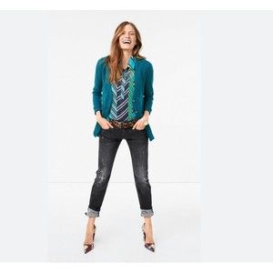 CAbi Style 3780 | Ascot Top Women’s Blue Green | Size Medium | NWT